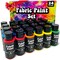 Permanent Fabric Paint for Clothes 24 Colors Bulk Kit for Upholstery Outdoor Cushions Shoe Paint Decorating Medium Acrylic Set Metallic Gold, White, Red, Yellow, Orange Pink